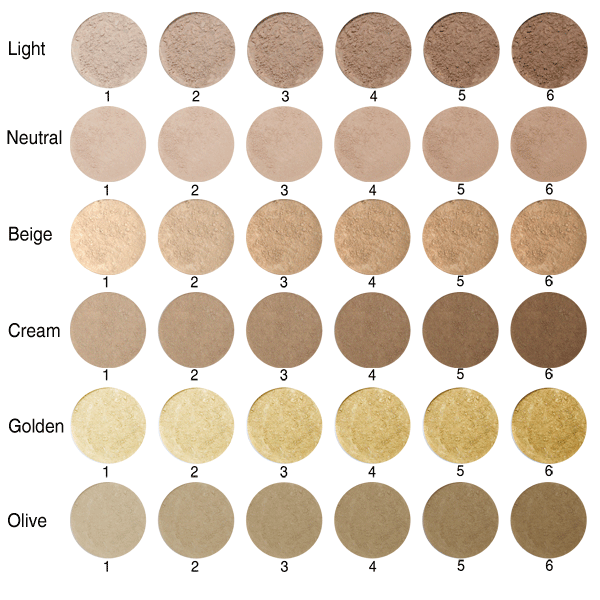 Kleuren minerrale foundation