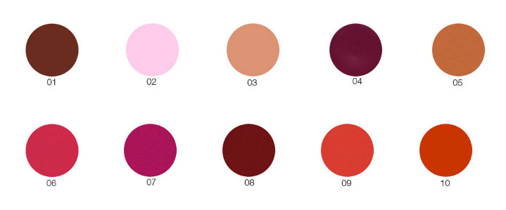 Lippenstift Provida kleuren