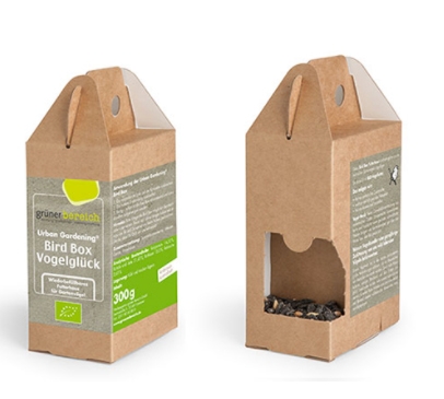 Birdbox met bio vogelvoer Birdbox met bio vogelvoer